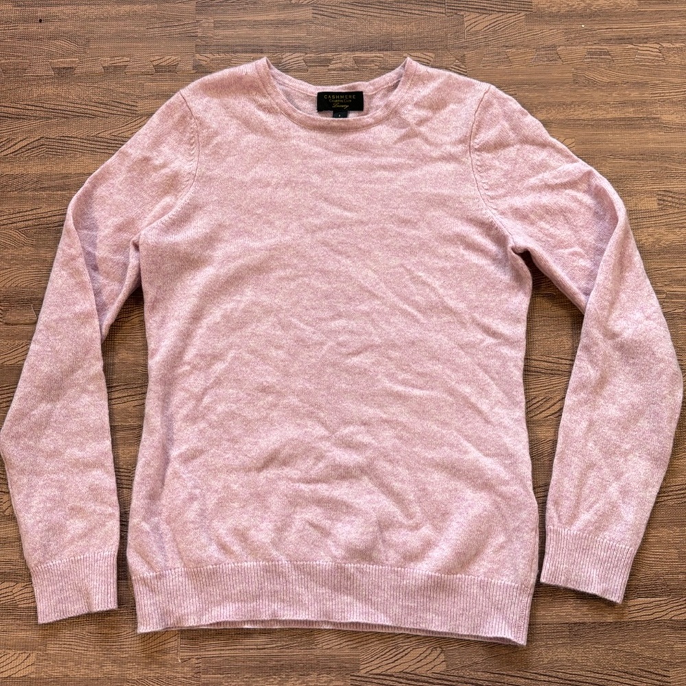 MACYS CASHMERE CHARTER CLUB LUXUREY LIGHT PINK SWEATER SIZE SMALL
